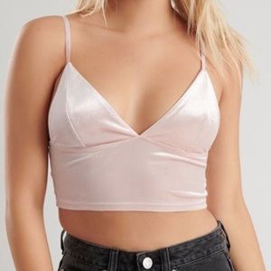 Pink Velvet Bustier Cami